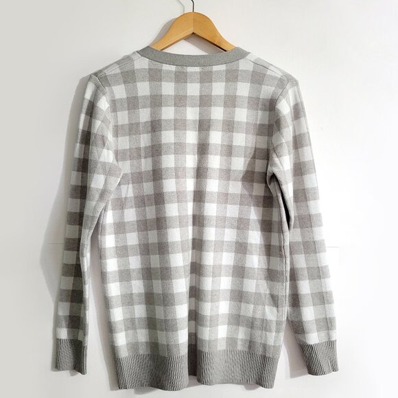 Anthropologie Sioni Womens Button Up Cardigan Size S Checkered Academia Granny - Picture 2 of 11